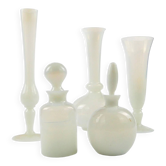 Fiorentina toilet set, mid-century modern, opaline glass, Italy, 1950s