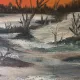 Vintage Winter Landscape Oil Painting