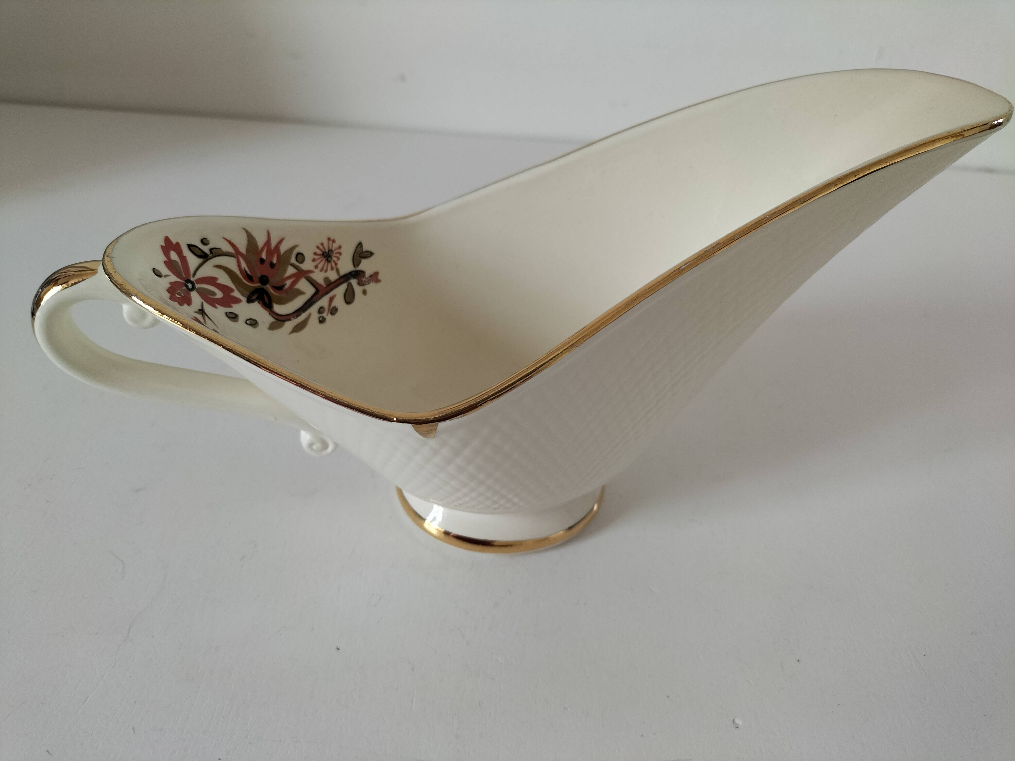 Sauceboat Salins France stylised floral decoration