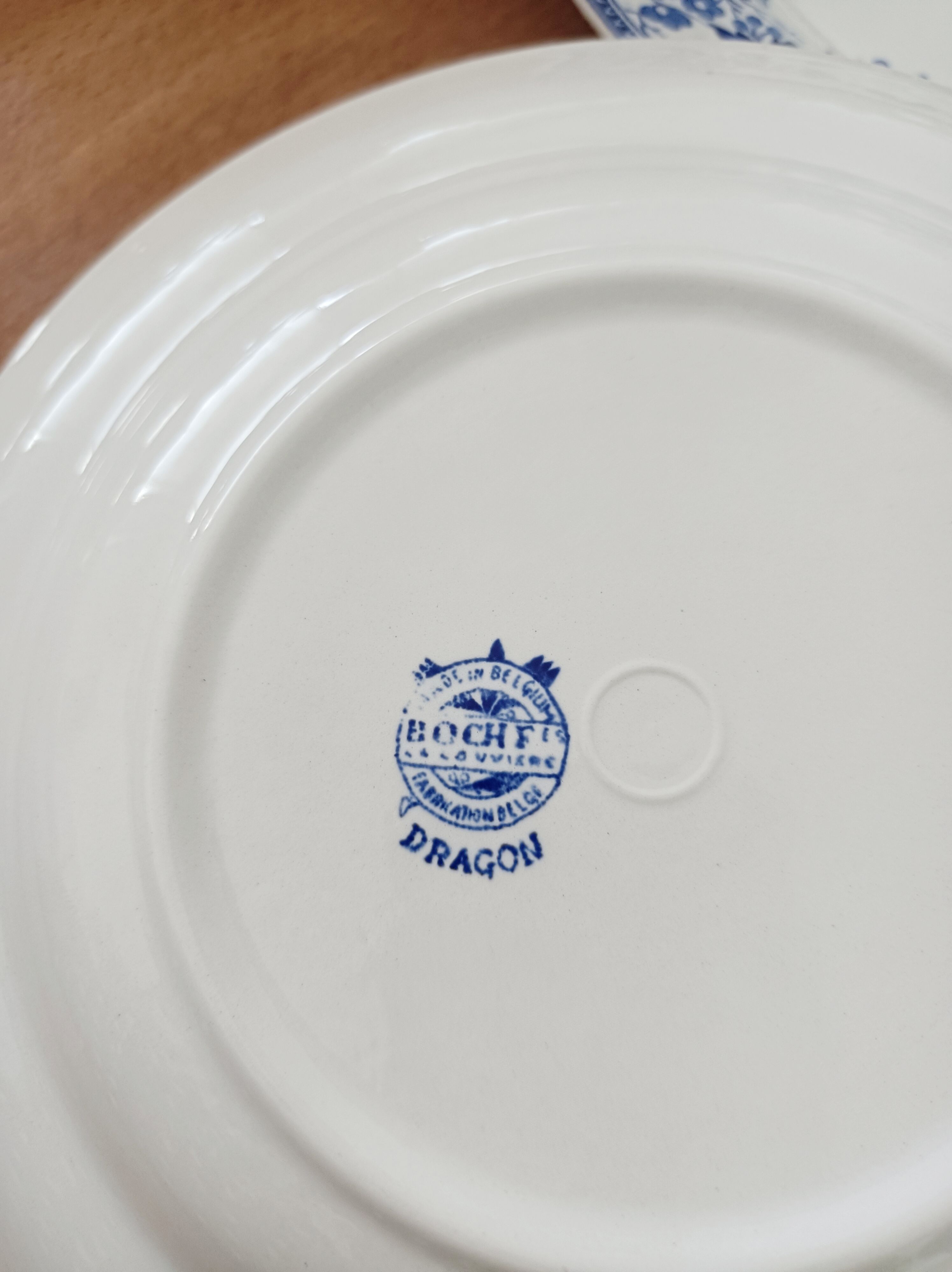 Set of 6 Boch Dragon dessert plates