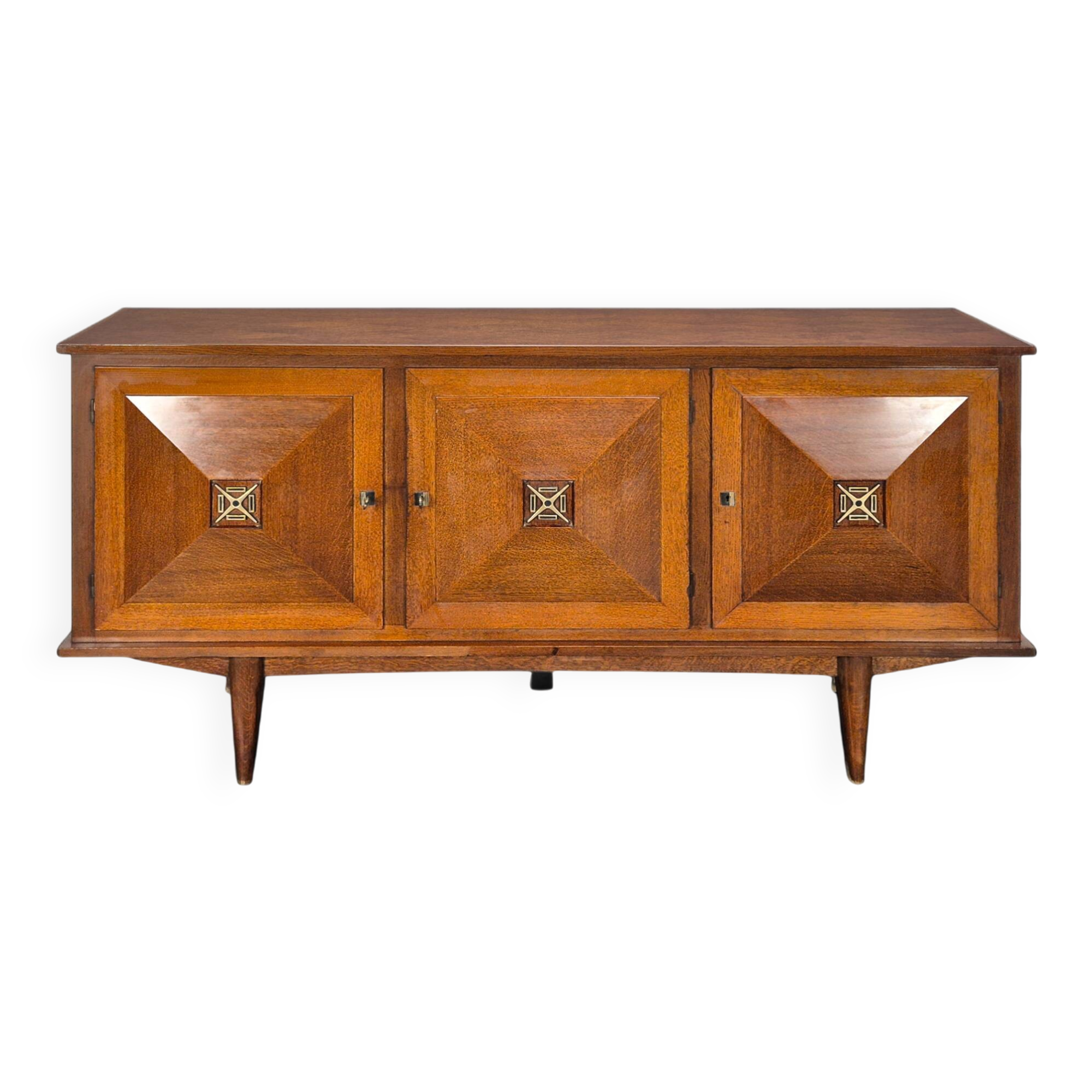 Buffet brutaliste en chêne