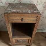 Old bedside wood and marble