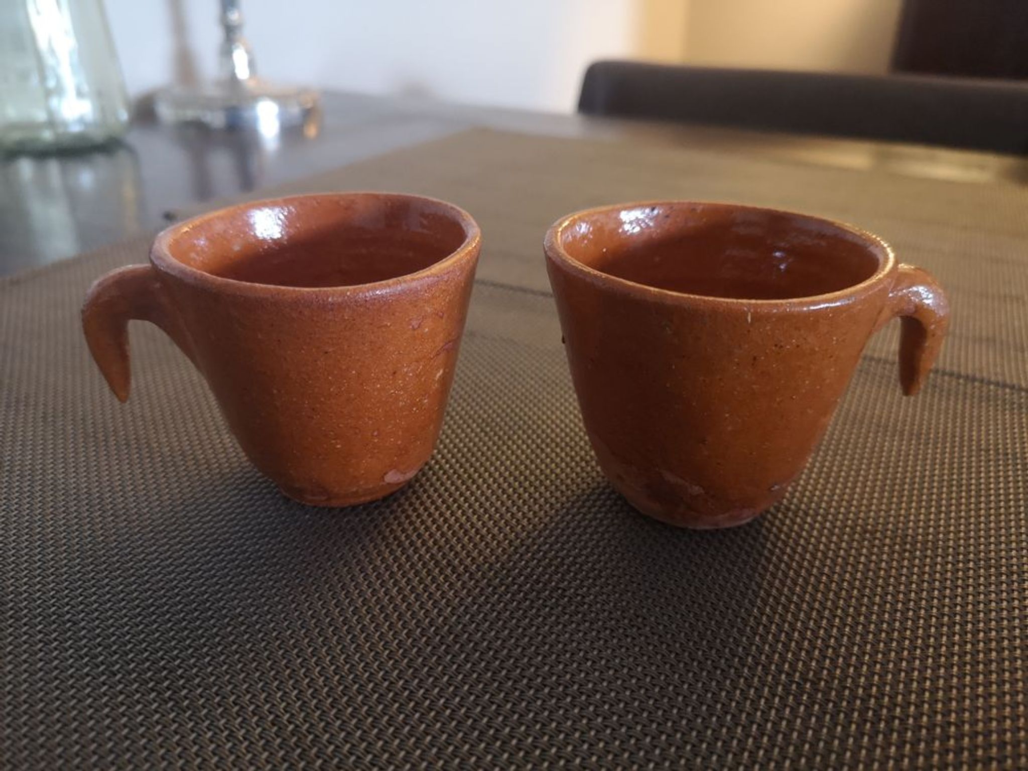 Duo of glazed potter's cups