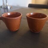 Duo of glazed potter's cups