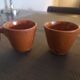 Duo of glazed potter's cups