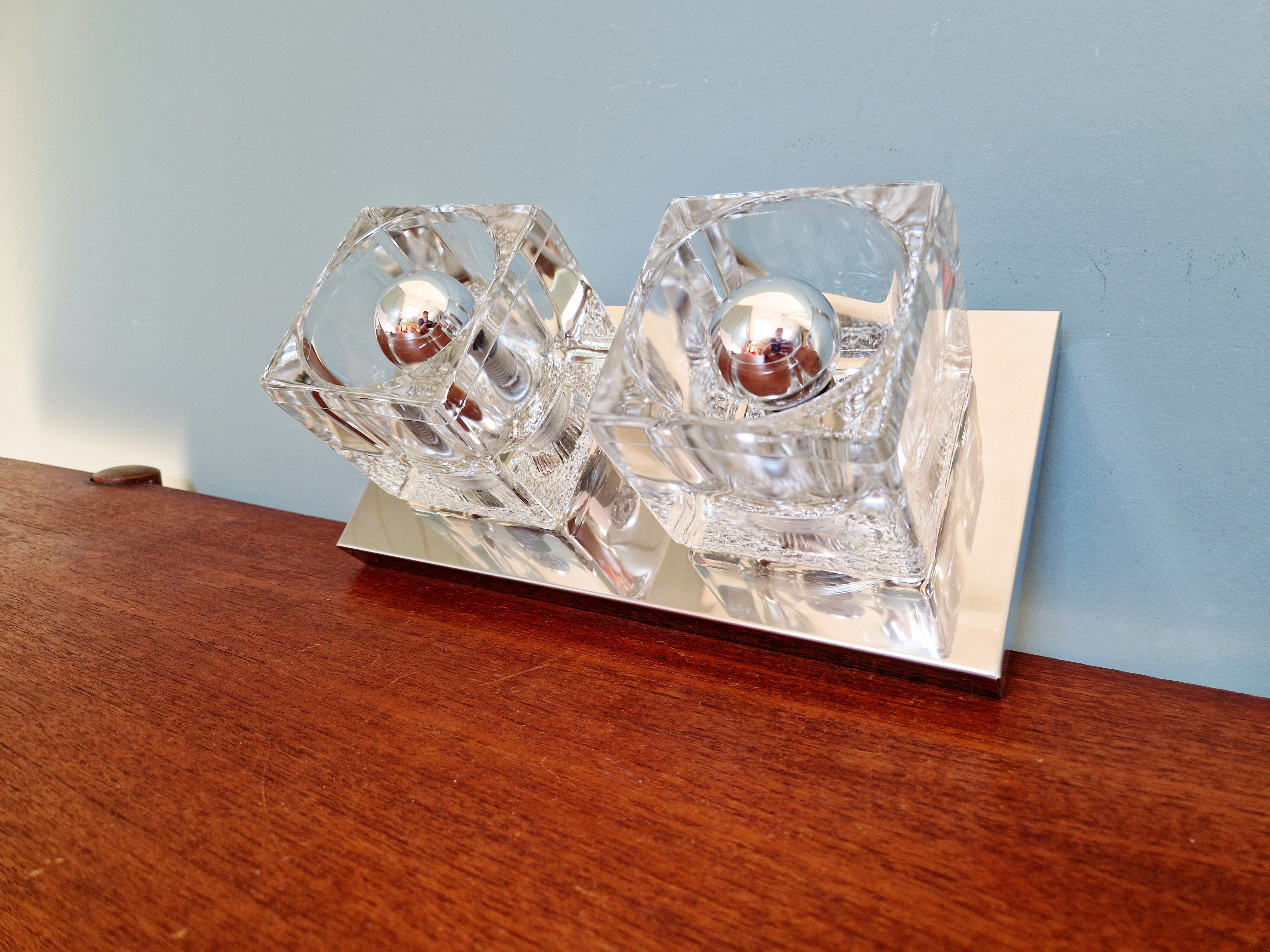 Applique murale double Ice Cube, Peill & Putzler, 1970