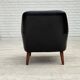 1970s, Danish armchair, artificial leather, teak wood legs.