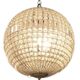 Crystal and bronze chandelier, spherical crystal suspension