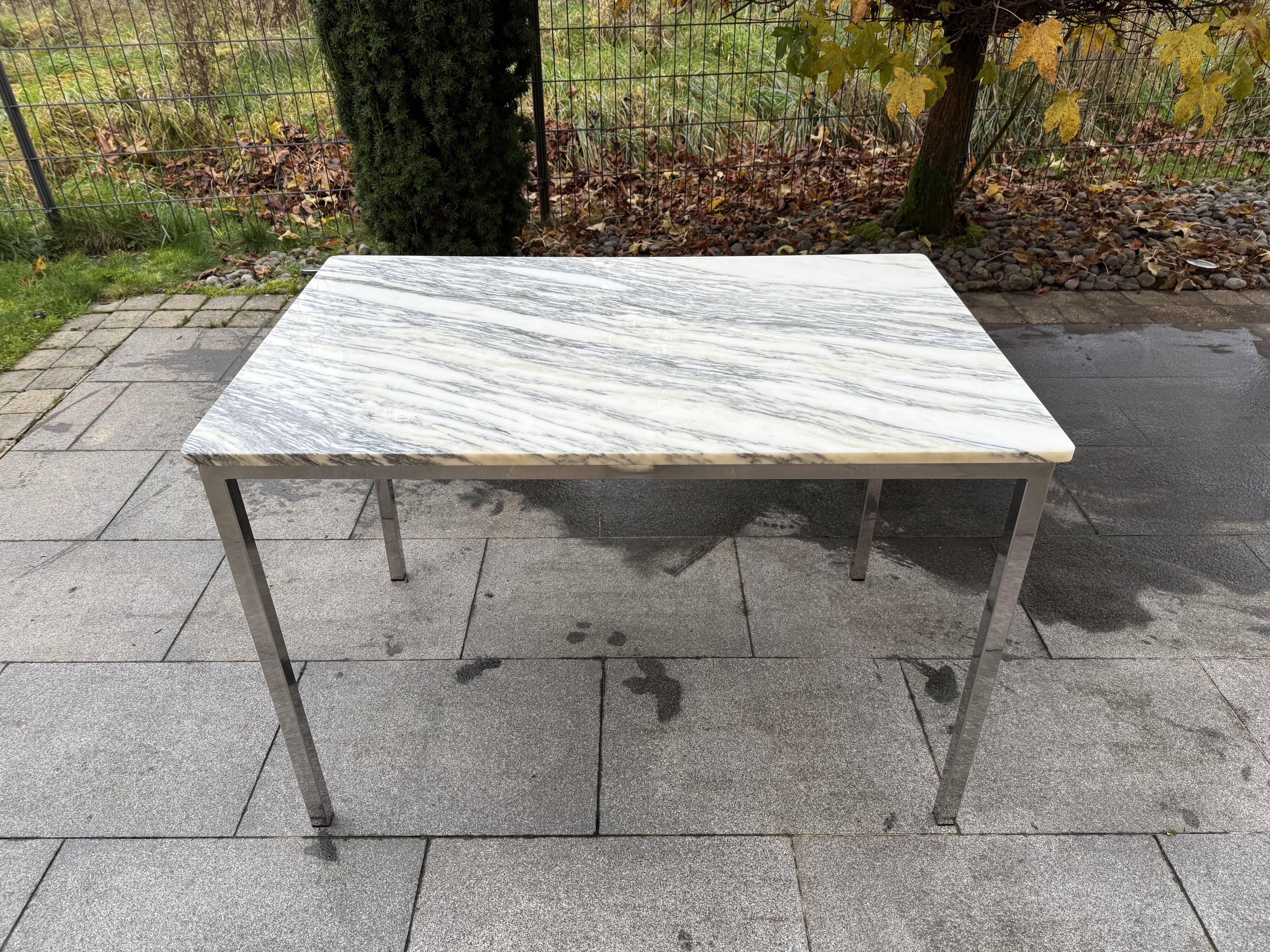 1970s chrome marble dining table