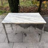 1970s chrome marble dining table