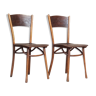 Paire de chaises anciennes 1900 en bois gravé Kohn, Thonet