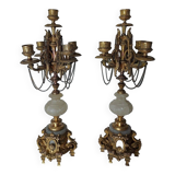 Pair of bronze candlesticks