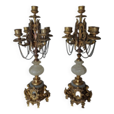 Pair of bronze candlesticks