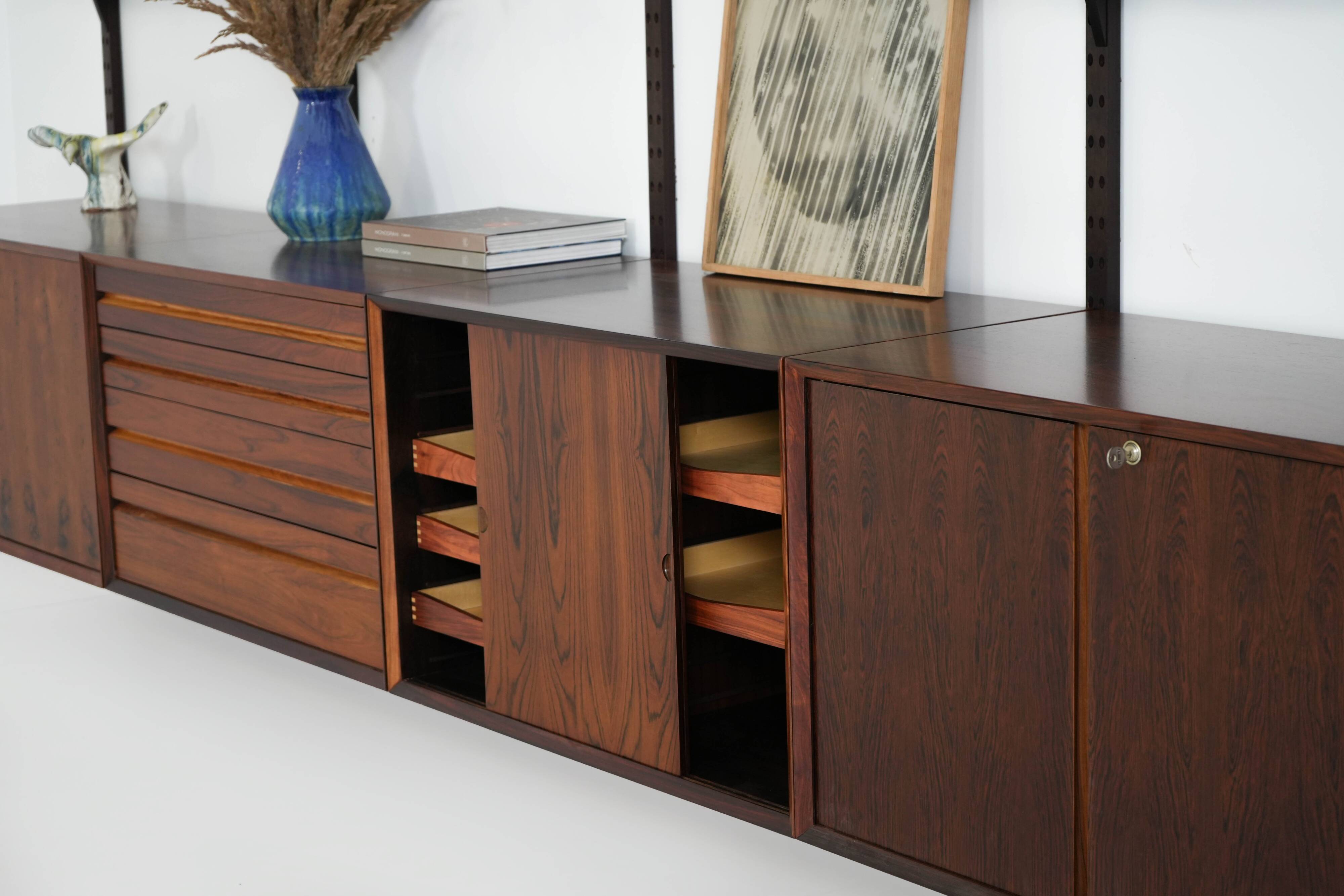 Modular shelving by Poul Cadovius, rosewood, 1970s