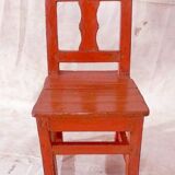 Ancien set pupitre et chaise d’écolier en teck birman patine rouge d'origin
