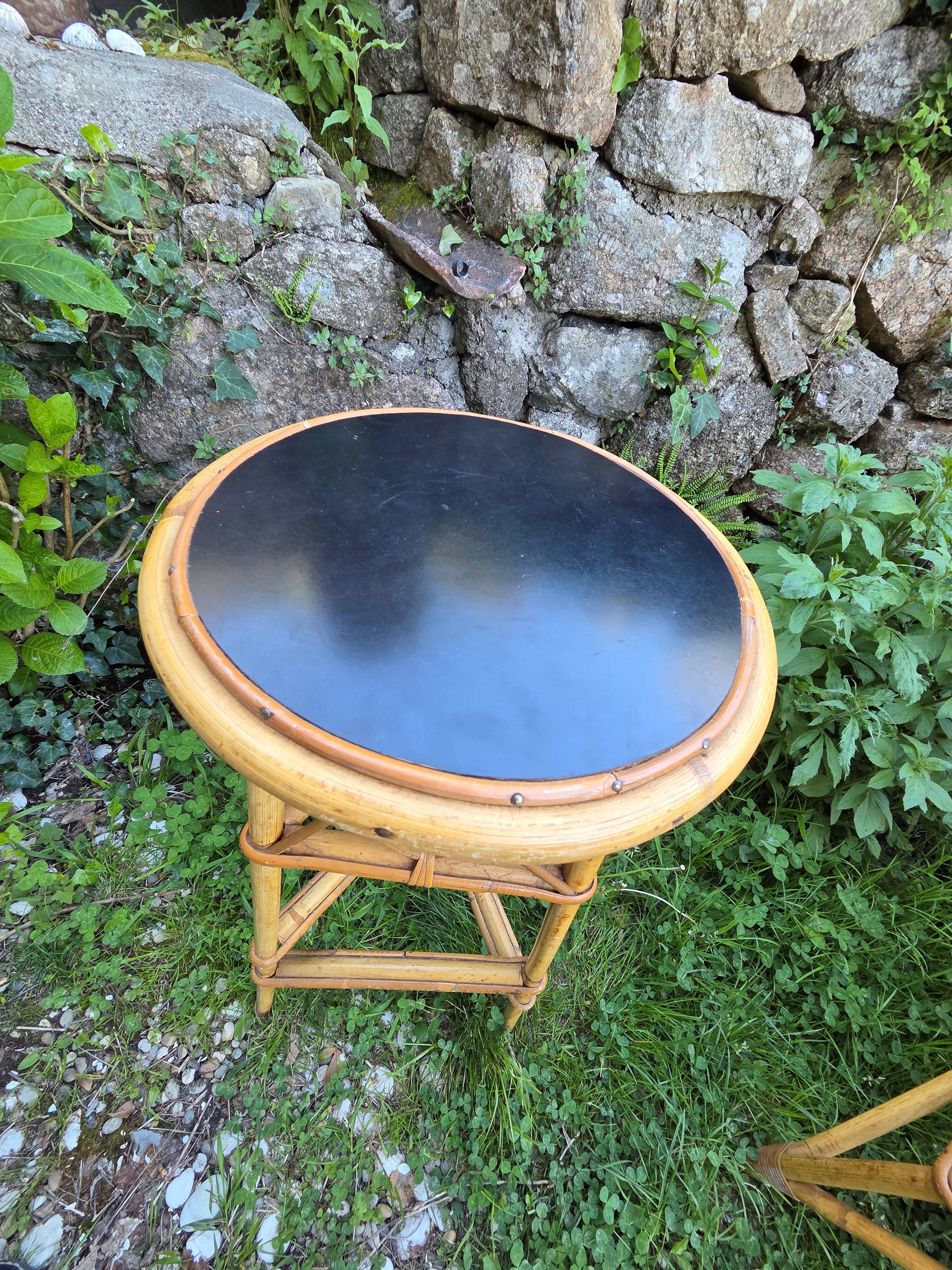 Vintage wicker bar stool set