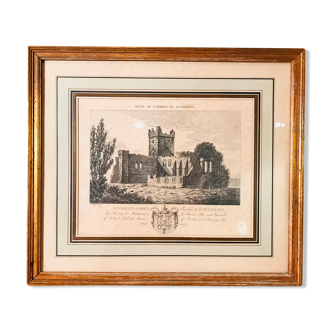 Ancient lithograph "Ruin of Dunbrody Abbey"