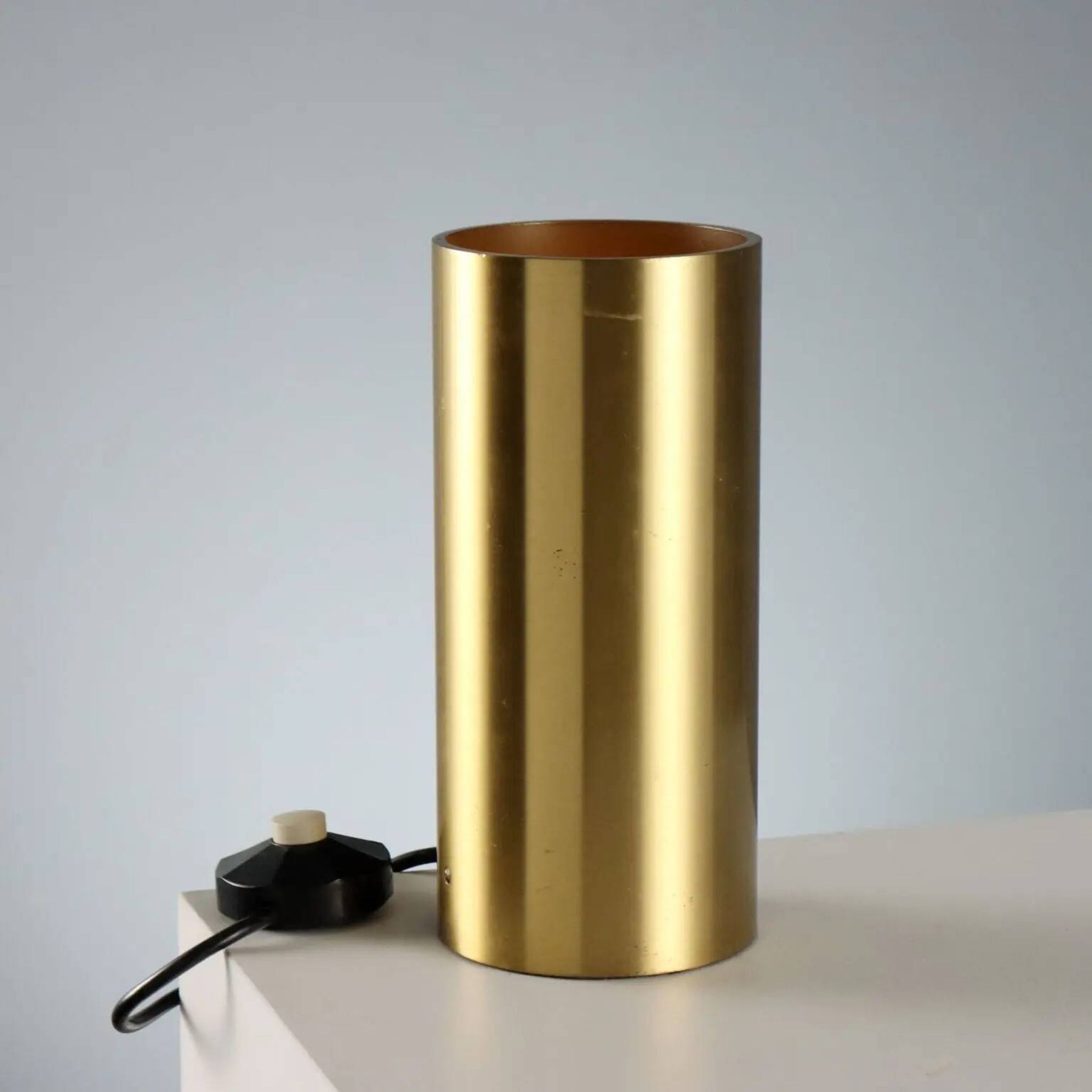 Lampe de table vintage en laiton, design minimaliste, Italie, 1960-1970