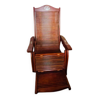 Chaise vietnamienne artisanale – Bois fruitier & nacre