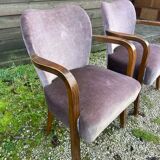 2 vintage velvet armchairs