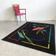 Postmodern Abstract Low Pile Wool Rug from the 1980's