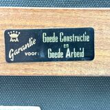 Suite de 4 chaises vintage en corne de vache - Louis van Teeffelen, tissu De Ploeg