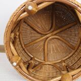 Vintage rattan and wicker coffee table