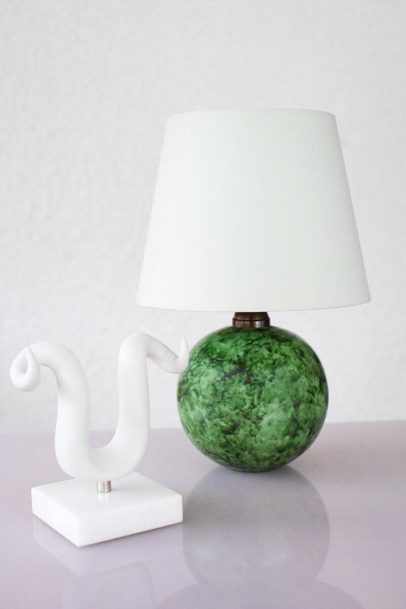 Scandinavian Art Deco table lamp in ceramic by Erik Mornils for Nittsjö, 1930s
