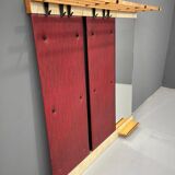 Vintage Wall-Mounted Hallway Panel with Hooks, Mirror & Shelf, 1960s
