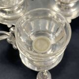 19th century Louis XV style condiment holder, silver or silver-plated metal frame
