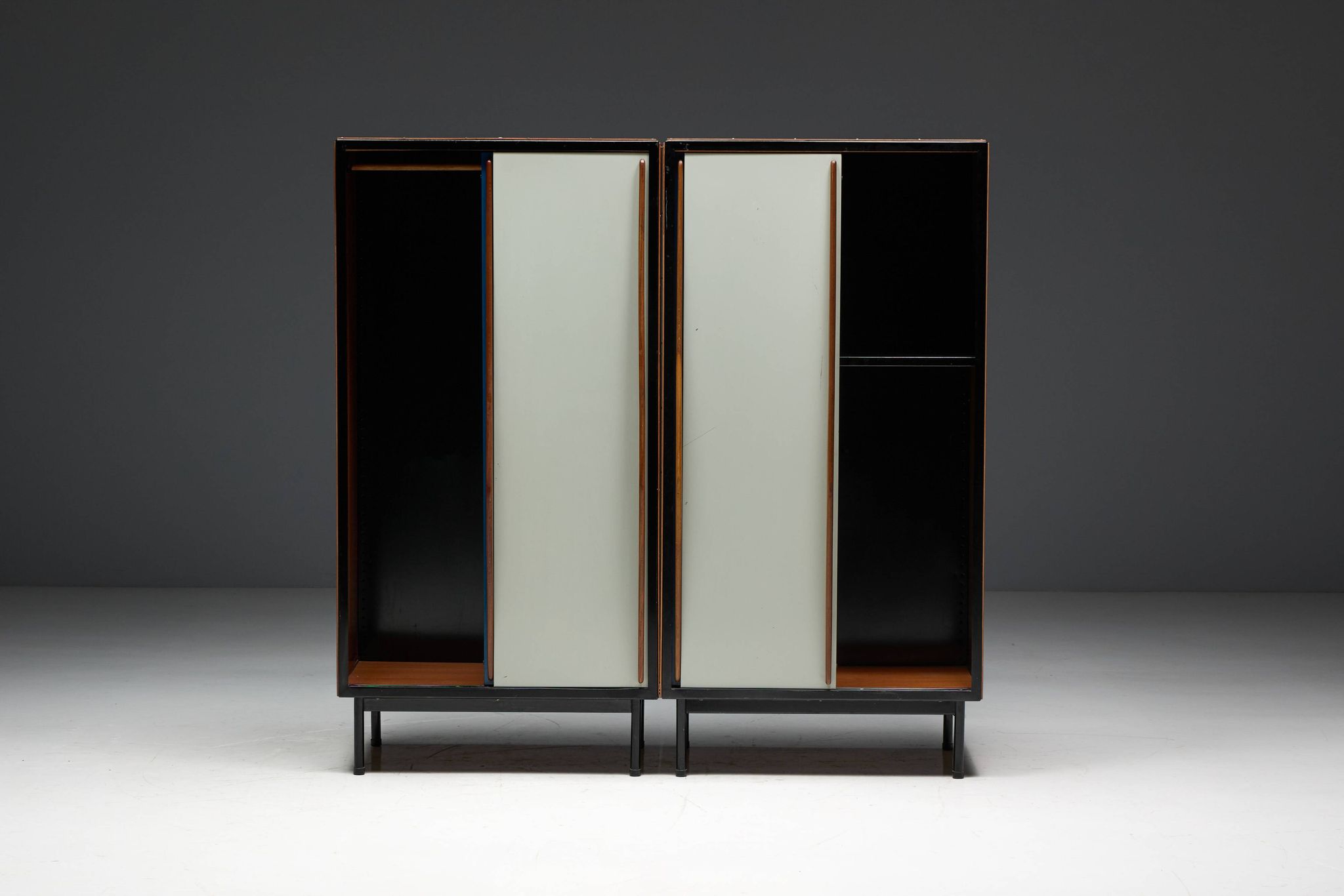 Modernist wardrobes by Willy Van Der Meeren for Tubax, Belgium, 1950s