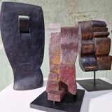 Patinated Cor Dam sculpture in fireclay, 1970s