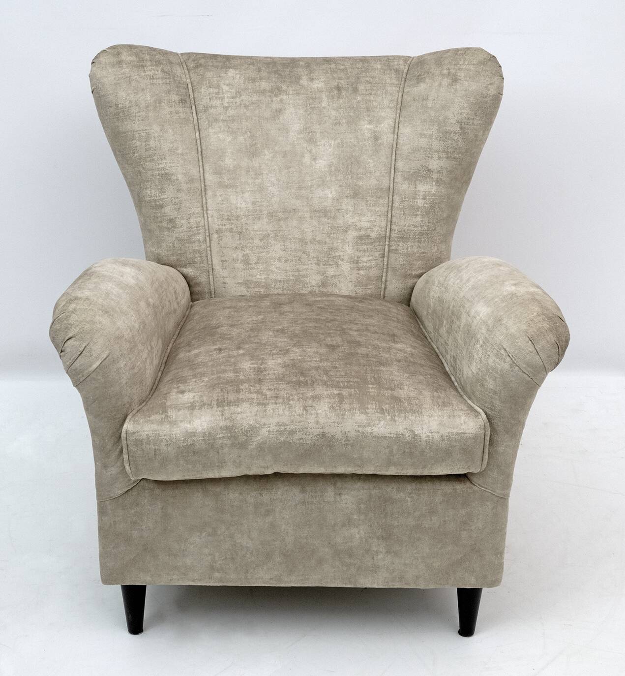 Attributed Gio Ponti Mid-Century Modern Italian Velvet Armchairs for ISA