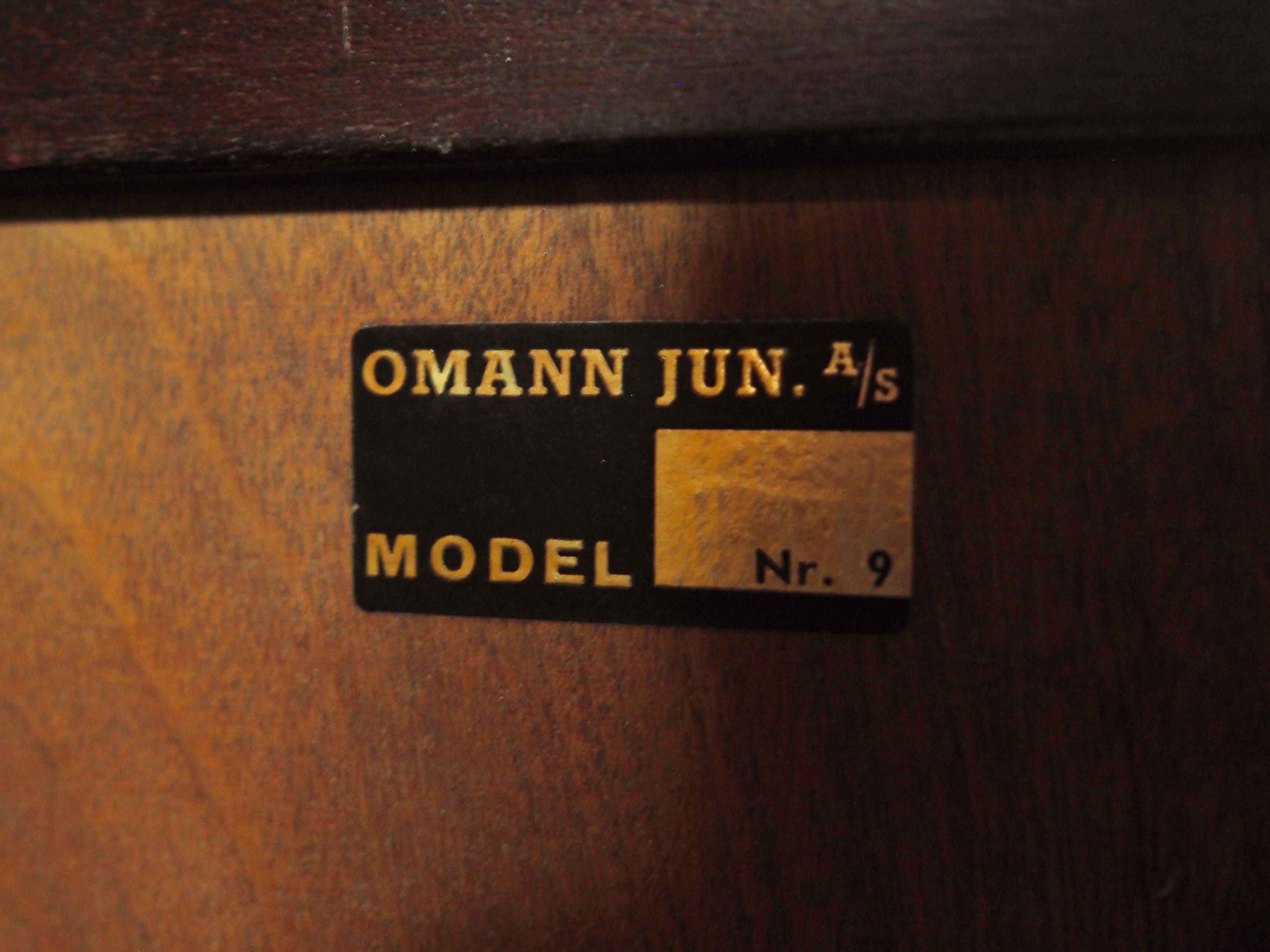 Mahogany bookcase, Danish design, 1970s, manufacturer: Omann Jun