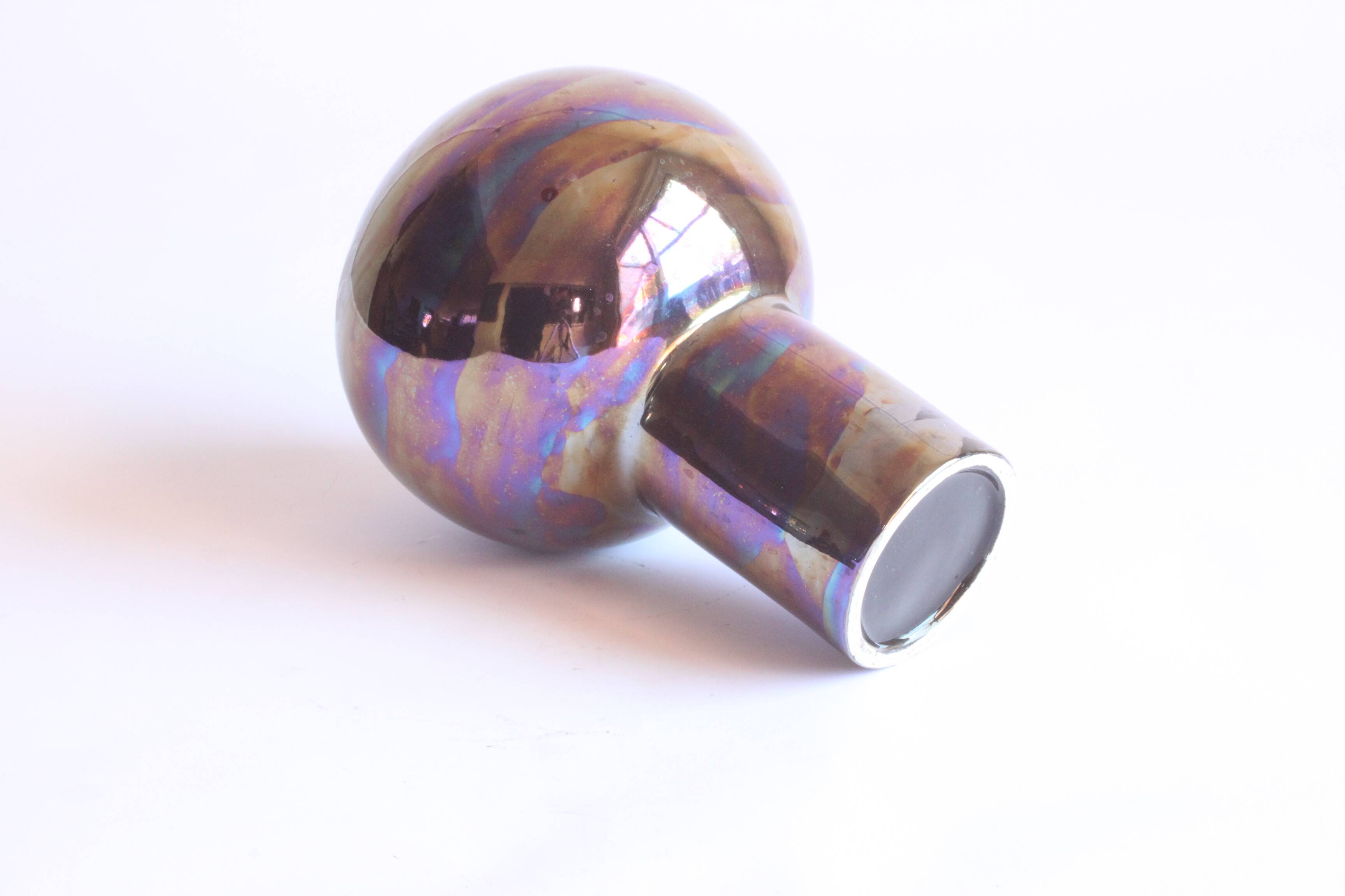 Metallic glaze ceramic vase, 1980s