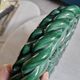 Woven green ceramic trivet in Vallauris style