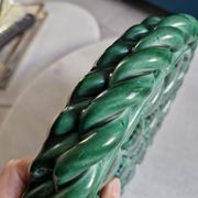 Dessous de plat en céramique tressée verte style Vallauris