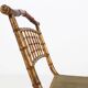 Chaise pliante en faux bambou en bois doré et tissu vert, France vers