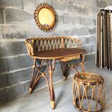 Vintage rattan dressing table 1960