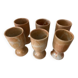 6 vintage stoneware coffee cups