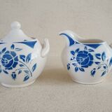 6 Digoin cups and saucers, sugar bowl and milk jug