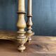 Antique turned wooden shelf with three levels, around 1900.