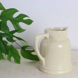 Water pitcher, beige ceramic, 1940s vintage French