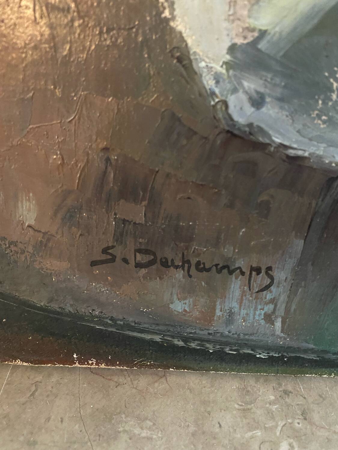 Bouquet of flowers signed Dechamps