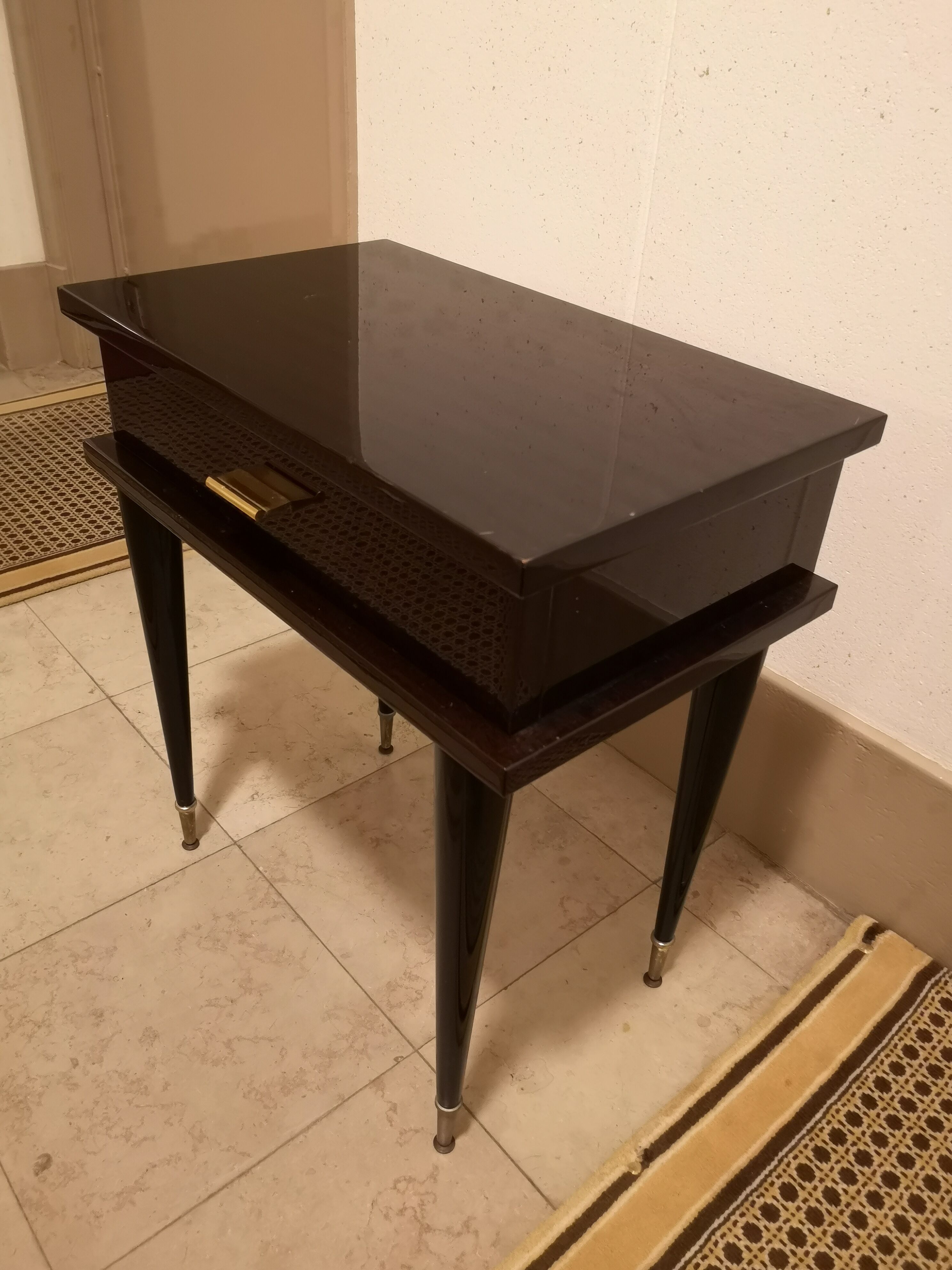 Vintage bedside fomica rosewood style 50-60 with compass feet