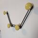 Patère quadruple metallique vintage jaune