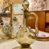 Smoked blown glass carafe