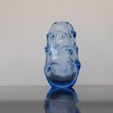 Mid-century modern crystal vase in pale blue by Börne Augustsson for Åseda