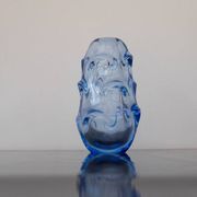 Mid-century modern crystal vase in pale blue by Börne Augustsson for Åseda