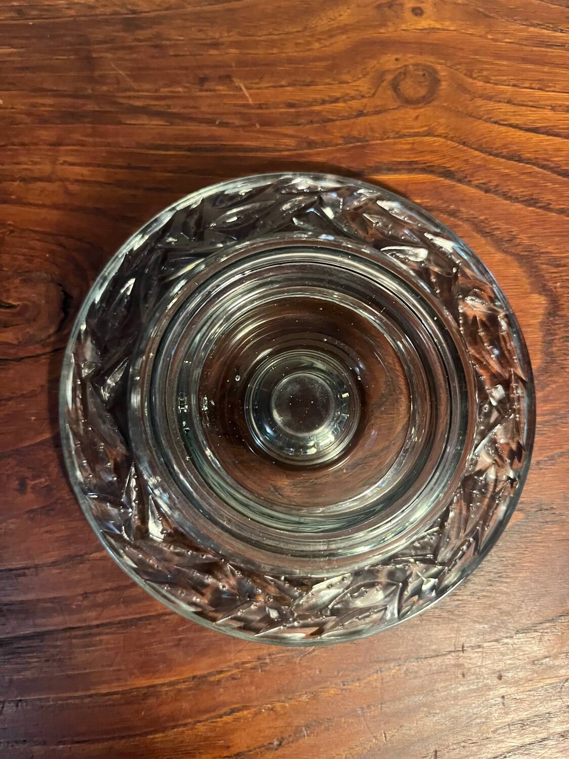 Pair of bubbled and ribbed glass candlesticks from the 70s